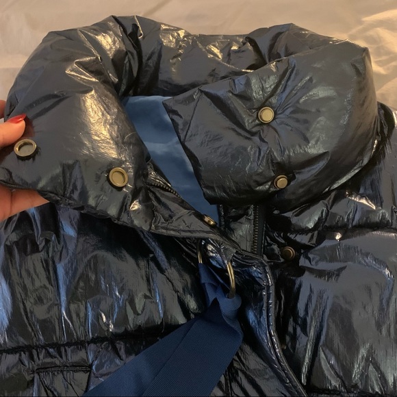 ZARA Metallic Blue Coat/ Outerwear puffer jacket⚡️❄️⚡️ - Picture 3 of 5